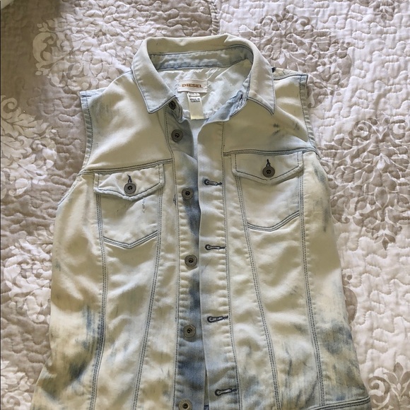 Diesel sleeveless jean jacket size small - Picture 3 of 4
